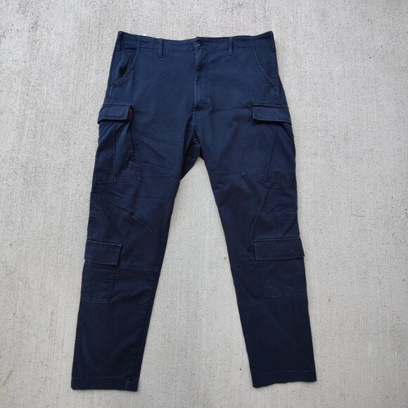 'Levi's' big e large tab heavy duty faded black cargo pants men's 38 - Picture 1 of 4